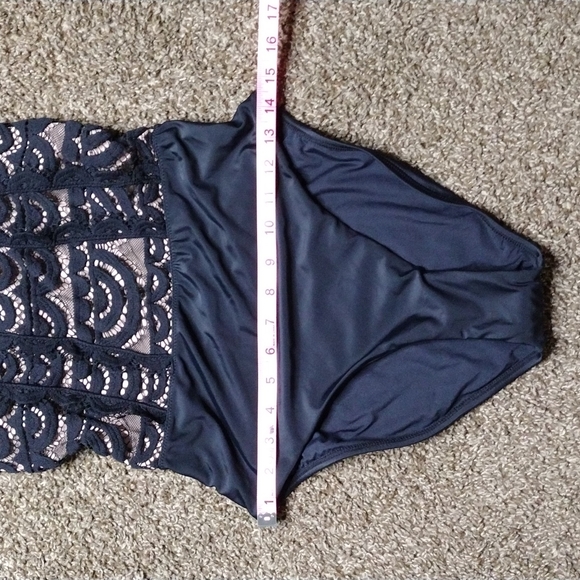 NWT PQ Mid High Neck Lace One Piece Swimsuit - Picture 6 of 15